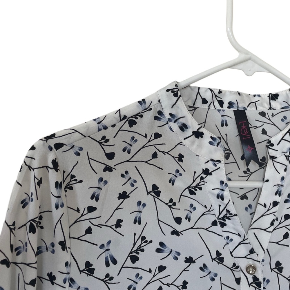 ⭐ Hey! Dragonfly Print Cuffed Half-Sleeve Dress - Picture 4 of 7